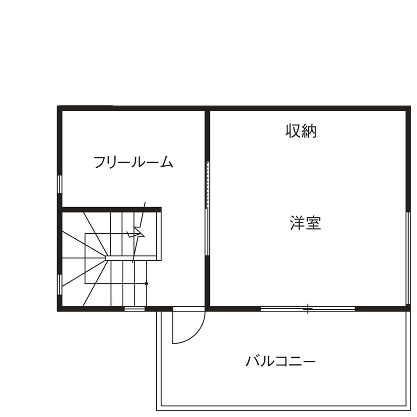 テクノ住研 【2000万円台/西宮/狭小/間取り図/21坪/3階建/はねだし】鉄骨と自然素材で和のアンティークが映える空間にの間取り図（２LDK+S（納戸））3階