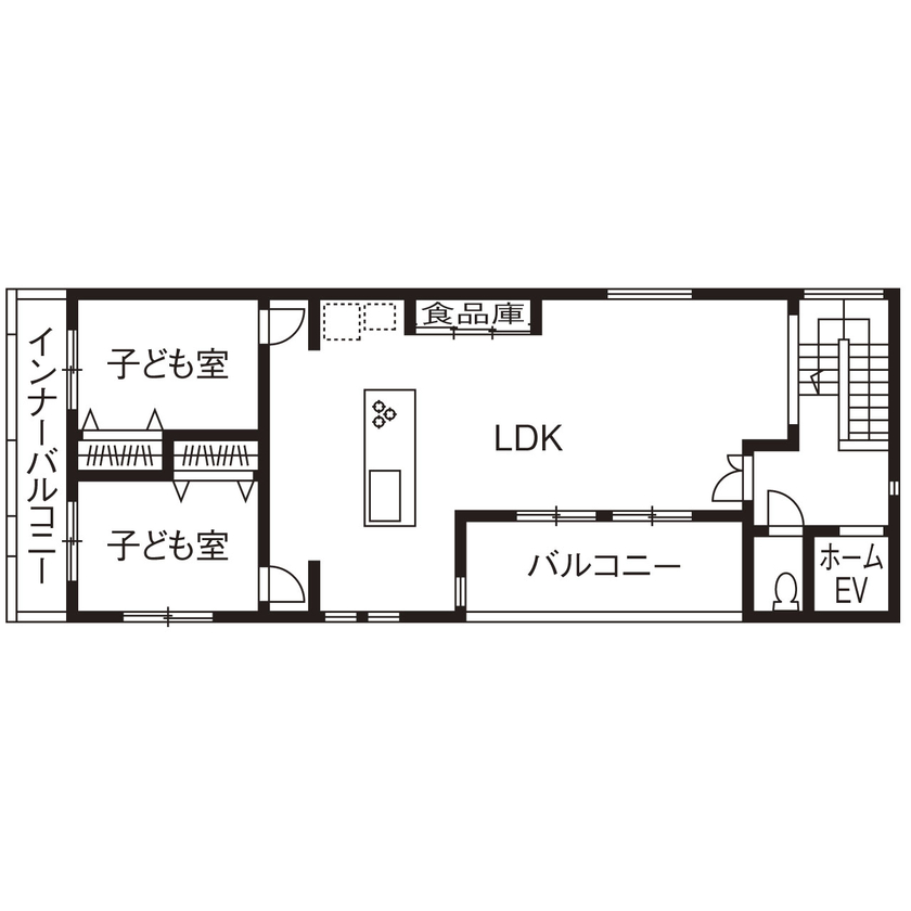 テクノ住研 【大阪市｜狭小間口|間取り有】壁も柱もない広々大空間！ワイドスパンのビルトインガレージも壮観の間取り図（４LDK+WIC）３階