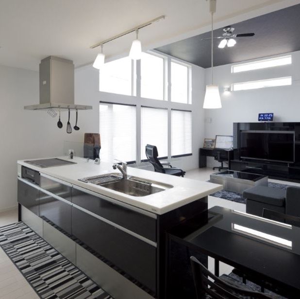 専門職組合 <2LDK+S間取図/収納充実/吹抜/ロフト>天井高3.6mの開放感溢れる、ペット暮らす「平屋スタイル」の家の建築実例画像5