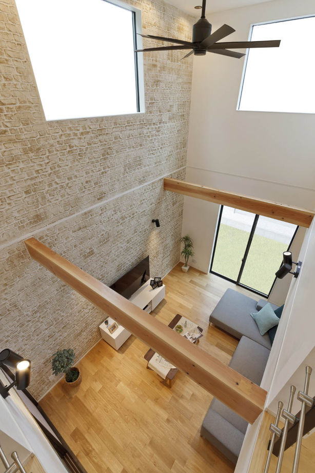 nattoku住宅 【2000万円台|30坪台】開放感を内に秘めた真っ白なキューブの家。吹き抜けのLDKで家族の気配を感じる住まいの建築実例画像8