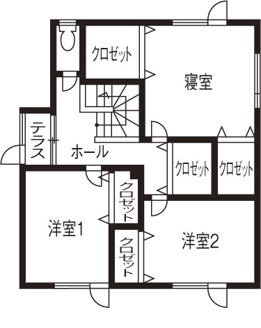 ＩＤ アーキテクチャル アトリエ 【4LDK間取図/ドッグラン/小上がり/太陽光パネル/造作ダイニング】デザイン・性能・コスト…妥協ない仕上りの間取り図（4LDK）2階