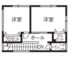 ＩＤ アーキテクチャル アトリエ 【小樽市/3LDK間取り図/テラス/床暖】自然豊かなガーデンの風情彩るリゾート感あふれる家づくりの間取り図（3LDK＋テラス）2階