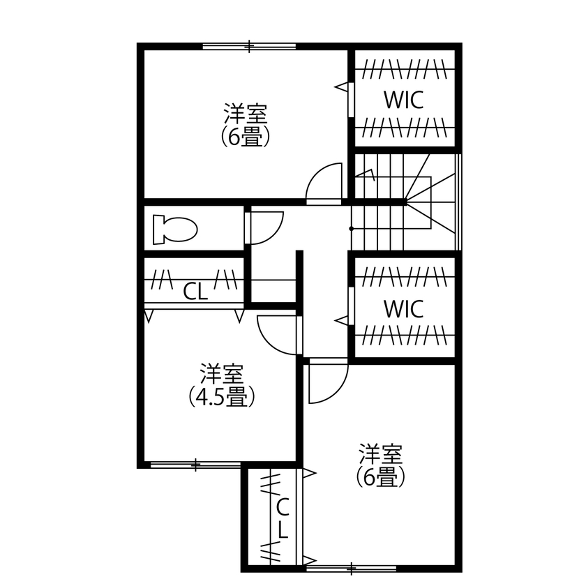 SUNSHOW 夢ハウス 岐阜・美濃加茂スタジオ 【1000万円台/20坪台/3LDK】独身である20代前半に購入。収納豊富で快適な暮らしを長く楽しめる家の間取り図（3LDK）2階