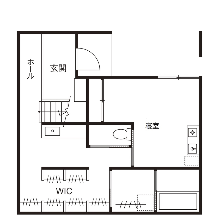 アーキテクト/一級建築士事務所 【大阪府堺市/2000万円台/敷地30坪/間取り図掲載/ZEH】2階LDKに家族が集う家。ルーフバルコニーで開放感をの間取り図（2LDK+S）1階