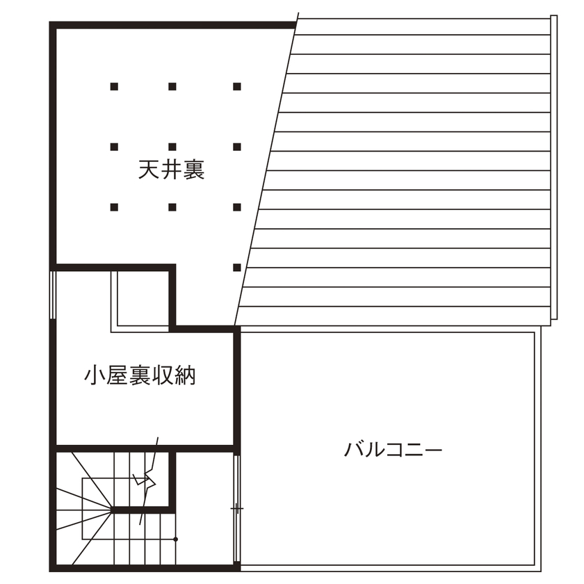 アーキテクト/一級建築士事務所 【大阪府堺市/2000万円台/敷地30坪/間取り図掲載/ZEH】2階LDKに家族が集う家。ルーフバルコニーで開放感をの間取り図（2LDK+S）屋上