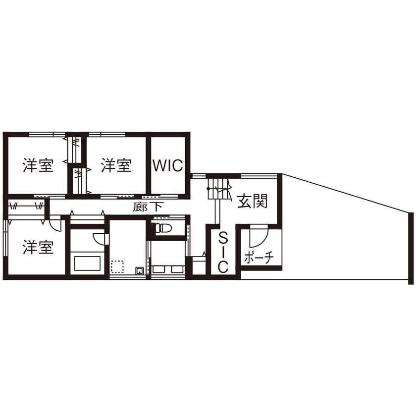 アーキテクト/一級建築士事務所 【大阪府泉佐野市/間取り図掲載】上質なタイル張りに片持ち階段。ホテルライクな快適空間はこだわりの結晶の間取り図（4LDK）1階