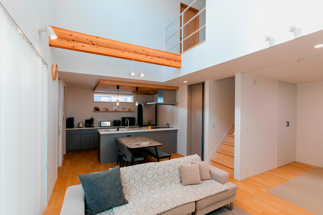 シンプルハウス 【2000万円台/延床30坪以下/間取り図有】柔らかなツートーンの配色でまとめた、片流れ屋根のシンプルな家の建築実例画像5