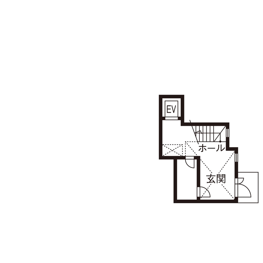 一級建築士事務所　ホームスタイリング 【51坪/間取り図有/2階リビング/吹き抜け】どこにいても明るく開放的。シンプルモダンなバリアフリーハウスの間取り図（4LDK）地下1階