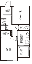 清栄コーポレーション 【京都市内/狭小３階建て/間取り図有】価格1500万円台と大満足の予算！やっとたどり着いた思い通りの家の間取り図（3LDK）1階