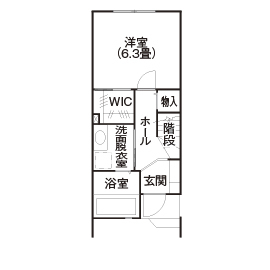 清栄コーポレーション 【京都市内/狭小３階建て/間取り図】＼価格1500万円まで／決め手は、敷地14坪に間口めいっぱいに建ったからの間取り図（3LDK）１階