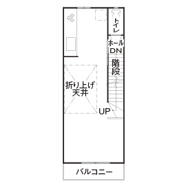 清栄コーポレーション 【京都市内/狭小３階建て/間取り図】＼価格1500万円まで／決め手は、敷地14坪に間口めいっぱいに建ったからの間取り図（3LDK）２階