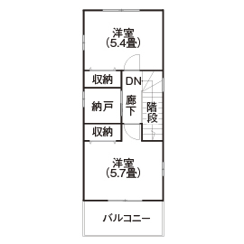 清栄コーポレーション 【京都市内/狭小３階建て/間取り図】＼価格1500万円まで／決め手は、敷地14坪に間口めいっぱいに建ったからの間取り図（3LDK）３階
