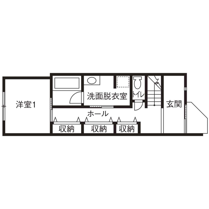 清栄コーポレーション 【京都市】３階建【1500万円～1999万円】狭小住宅でものびのび。梁はキャットウォークにの間取り図（2LDK）１階