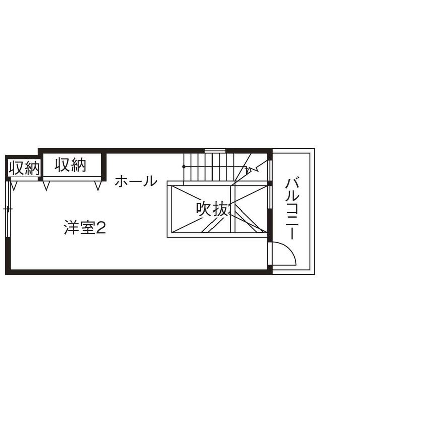 清栄コーポレーション 【京都市】３階建【1500万円～1999万円】狭小住宅でものびのび。梁はキャットウォークにの間取り図（2LDK）３階