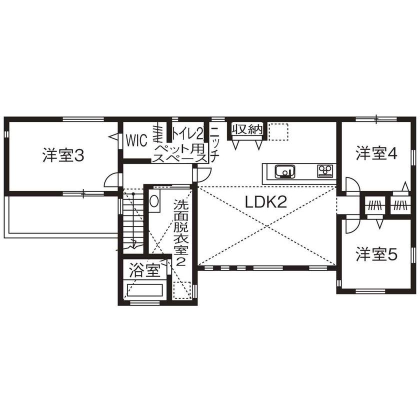 清栄コーポレーション 【京都市】2階+ロフト【2000万円台】二世帯がのびのび、気兼ねなく暮らせる家※間取りありの間取り図（5K以上）２階