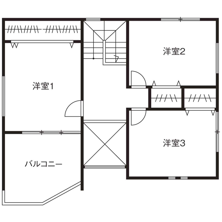 清栄コーポレーション 【京都市】2階建【1500万円～1999万円】大きな軒とバルコニーが印象的な、カッコイイ家の間取り図（３LDK+タタミコーナー）２階