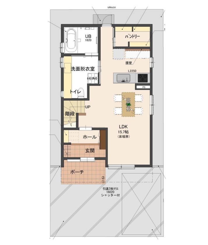 清栄コーポレーション 【京都市｜1000万円台|間取り】耐震性も断熱性も追求し、バリアフリーを実現。予算が活きる賢い家づくりの間取り図（２LDK＋S）１階