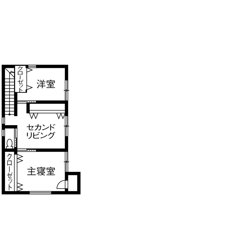 ストークホーム 【岐阜市×3000万円台×間取り図有】全館空調とビルトインガレージ、材料提供でコストカットも実現！の間取り図（2LLDK＋ガレージ）2階