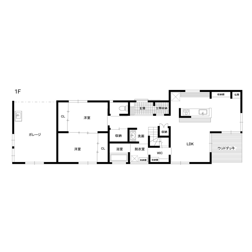 新日本建設 【二世帯/3世代同居/家事ラク動線】6人家族が気兼ねなく暮らせる将来も安心の二世帯住宅の間取り図null1階