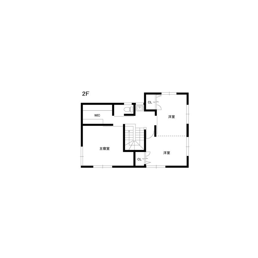 新日本建設 【二世帯/3世代同居/家事ラク動線】6人家族が気兼ねなく暮らせる将来も安心の二世帯住宅の間取り図null2階
