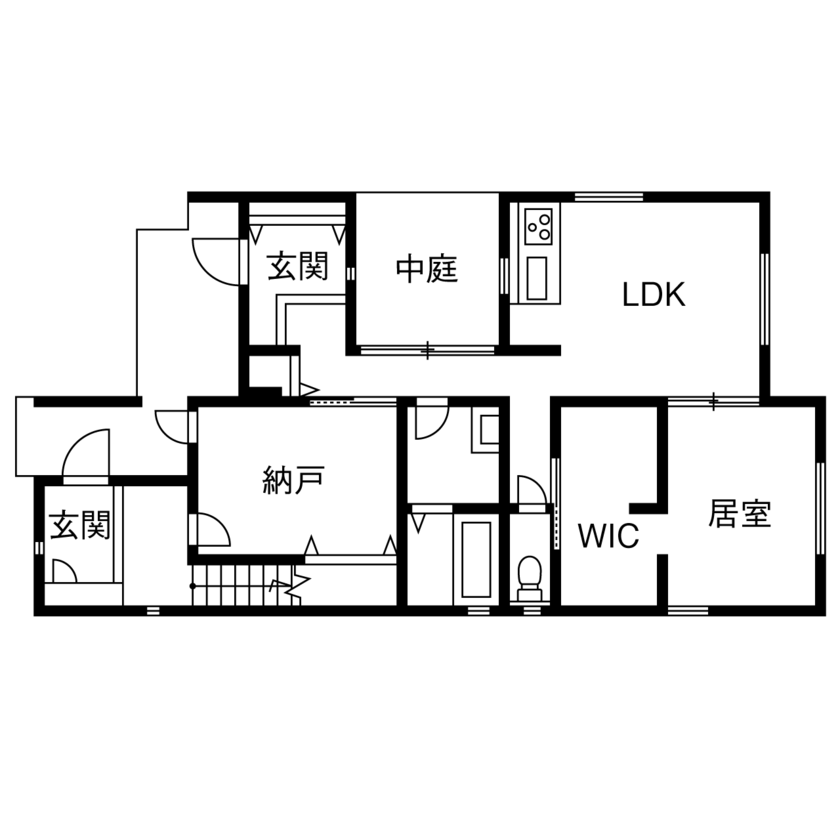 アキュラホーム（AQ Group） 【3000万円台/60坪/間取り有/3階】三世帯が心地よくつながる、ホテルのようにスタイリッシュな3階建て住宅の間取り図（4LDK+LDK+L+WIC）1階