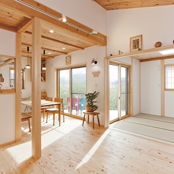 かみえ工務店 【1500万円～2000万円／大阪府富田林市】自然素材のあったか木の家　高台バルコニーで飲むコーヒーが最高の建築実例画像6