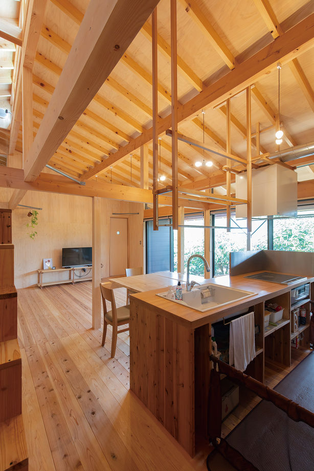 かみえ工務店 【1000万円台】無垢の味わいを存分に。建築家とコラボしたビルトインガレージのある平屋の建築実例画像3