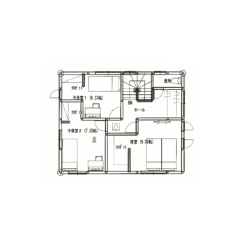プラネットホーム 北欧風のポップな家具がマッチする可愛いお家の間取り図（3LDK）