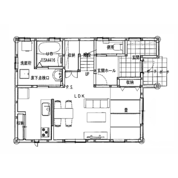 プラネットホーム 毎日を楽しむお気に入りのデザイン。優しいモノトーンでまとめた北欧調の住まいの間取り図null