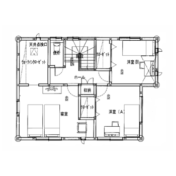 プラネットホーム 毎日を楽しむお気に入りのデザイン。優しいモノトーンでまとめた北欧調の住まいの間取り図null