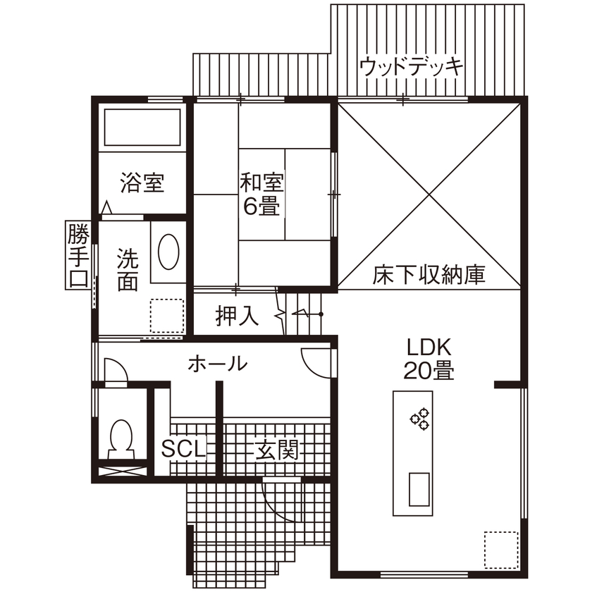 ゆめすみか（吉村一建設） 【1800万円台/約35坪/京都府】自然に家族がリビングに集合！仲良し家族だからこそ、こんな間取りに大満足の間取り図（4LDK）1階