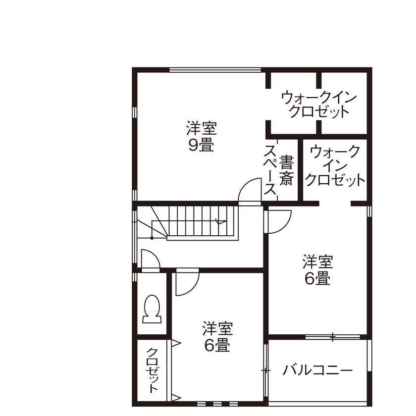 ゆめすみか（吉村一建設） 【1800万円台/約35坪/京都府】自然に家族がリビングに集合！仲良し家族だからこそ、こんな間取りに大満足の間取り図（4LDK）2階