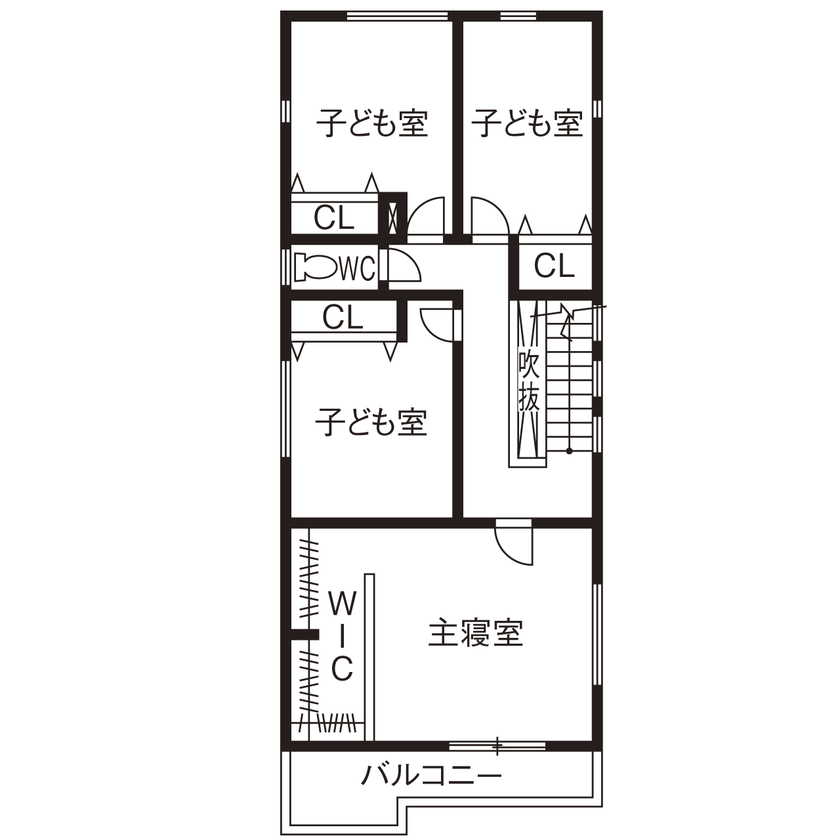 ゆめすみか（吉村一建設） 【2000万円台/大阪/東大阪市/間取り有/全館空調】横並びキッチンやランドリールームで家事シェアの快適な家の間取り図（4LDK）2階