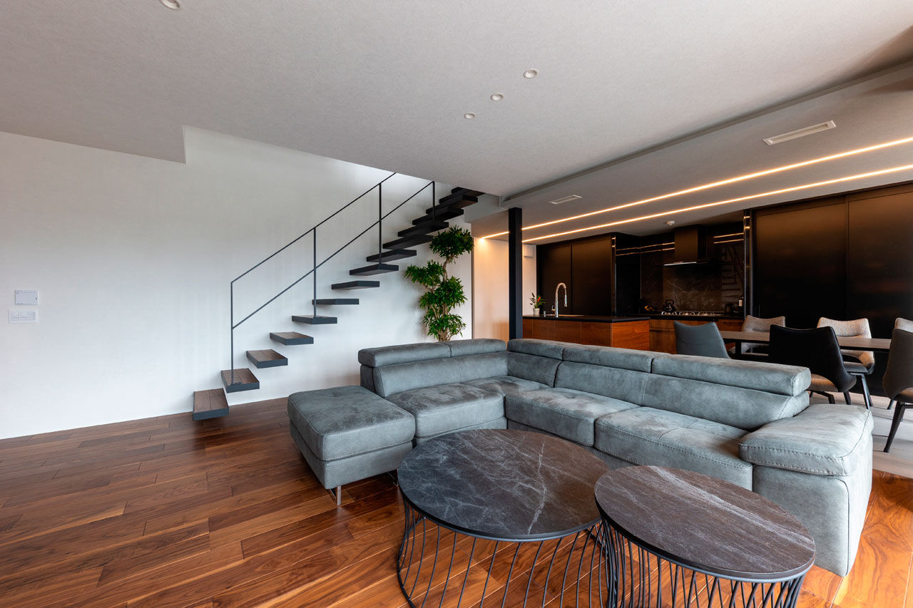 ゆめすみか（吉村一建設） 【4000万円～/大阪/豊中/間取り図有/全館空調】大開口を設けた、年中心地いいホテルライクなくつろぎの邸宅の建築実例画像6