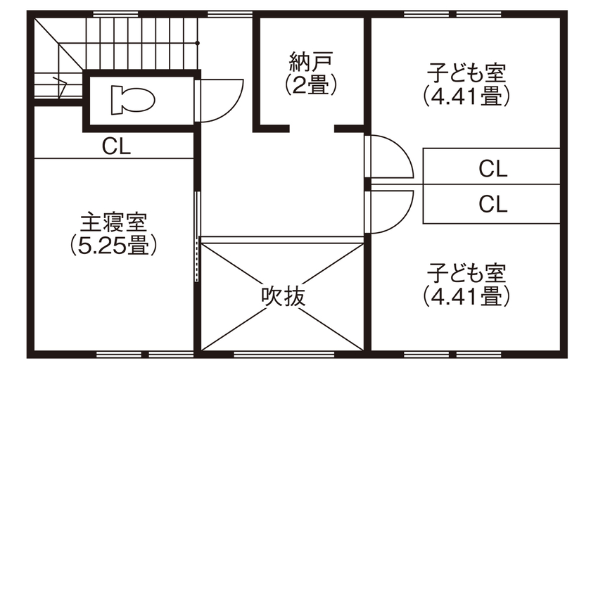 hygge/渡辺工務店 どこを眺めても好きなものに囲まれた、この家から始まるかけがえのない暮らしの間取り図（3LDK）2階