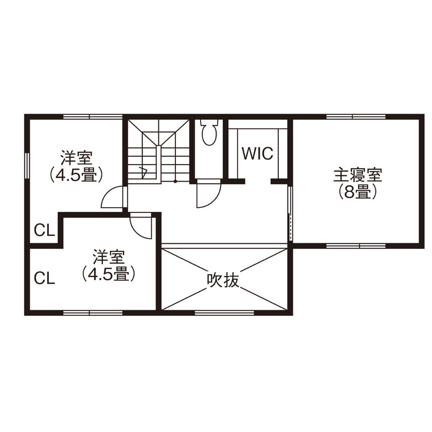 hygge/渡辺工務店 長く安心して暮らせることを考えた、この家から始まるかけがえのない暮らしの間取り図（3LDK）2階