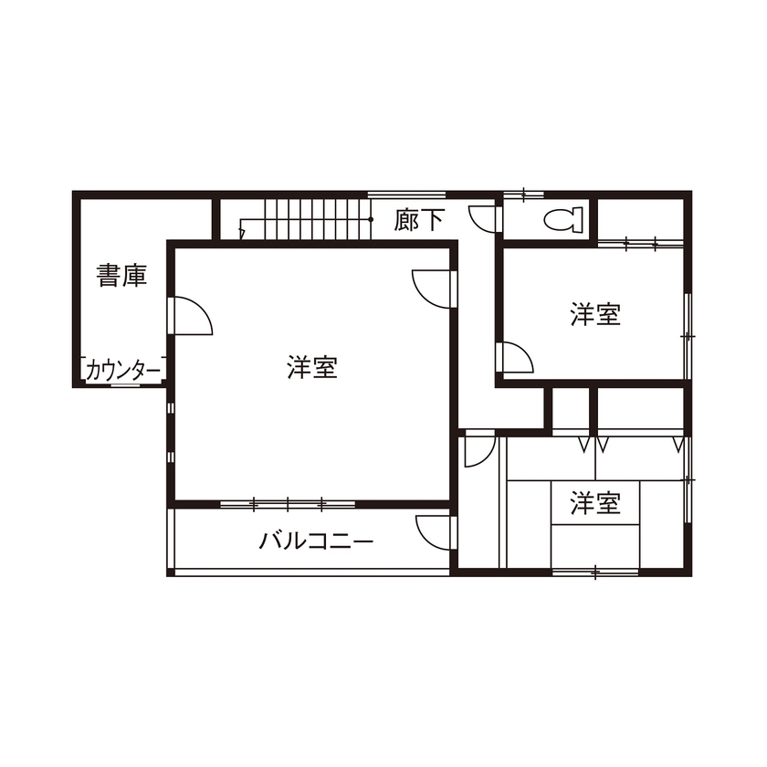 本間工務店 【市川市/4000万円台～/ZEH/防音スタジオ】趣味も家族団欒も叶う理想の空間。バリアフリー設計で快適な生活の間取り図（5K以上）2階