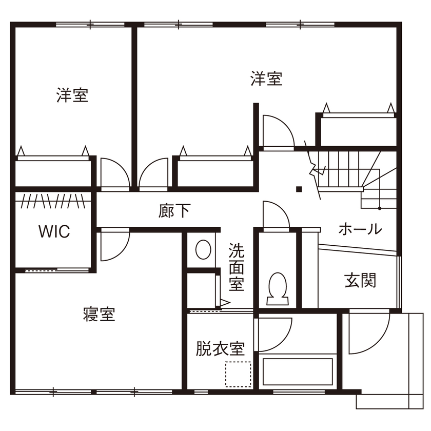 本間工務店 【千葉市/2階リビング/2000万円台】大きなバルコニー付きのリビングで、開放的な暮らしを楽しむの間取り図（3LDK）1階