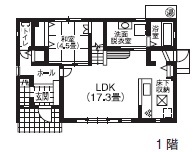 アイムの家　宮城 【本体1886万円・間取有】展示場が参考になった！アイデアをとりいれ、より自分たちらしい住まいが完成の間取り図（3LDK＋ロフト）１階