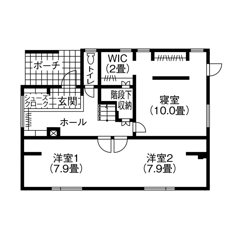 アイムの家　宮城 【2000～2500万円・間取り有】ほぼ理想通りの仕上がりに満足。居心地のよい2階リビングの家の間取り図（2LDK）１階