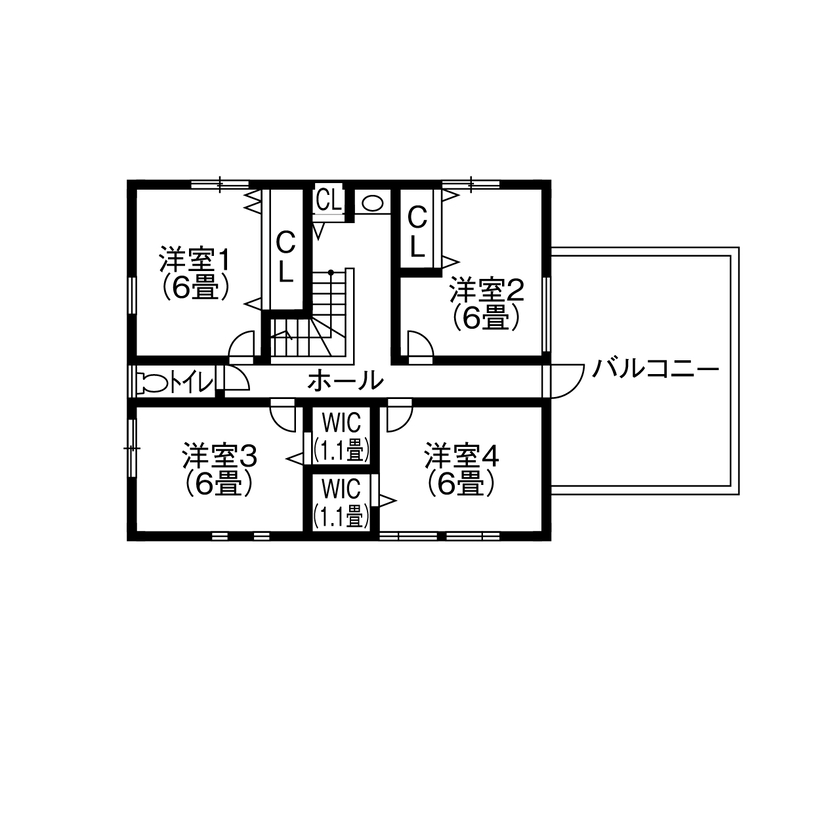 アイムの家　宮城 【3000～3500万円・間取り有】モデルハウスで得たアイデアを存分に活かした満足度の高い家の間取り図（5K以上）２階