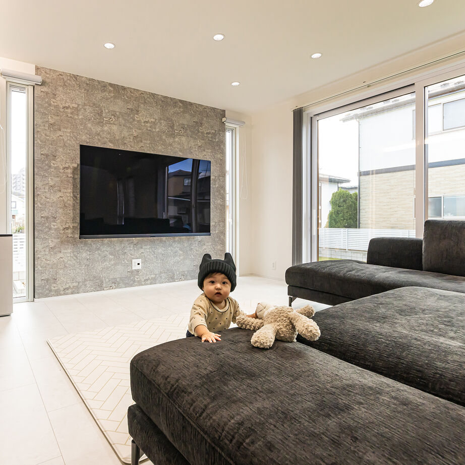 アイムの家　宮城 【2000～2500万円・間取り有】白が映える個性的なフォルム。水まわりの動線に配慮した居心地のよい家の建築実例画像2