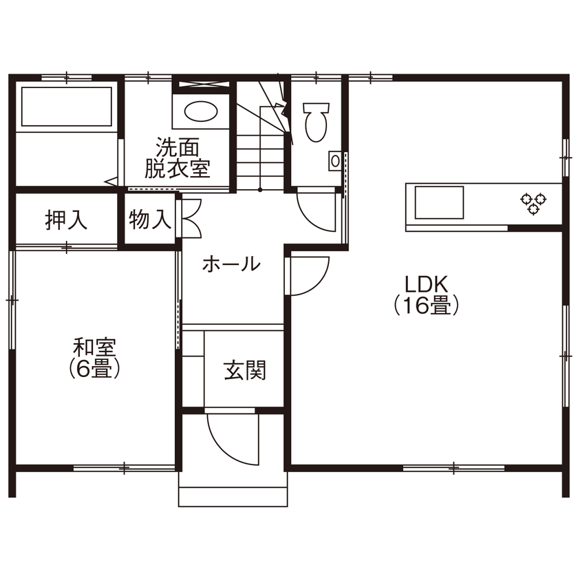 鬼丸ホーム 空間の規格化でコストをカット、選べる4つのスタイルとDIYシステムで、暮らしを個性的に！の間取り図（4LDK）1階