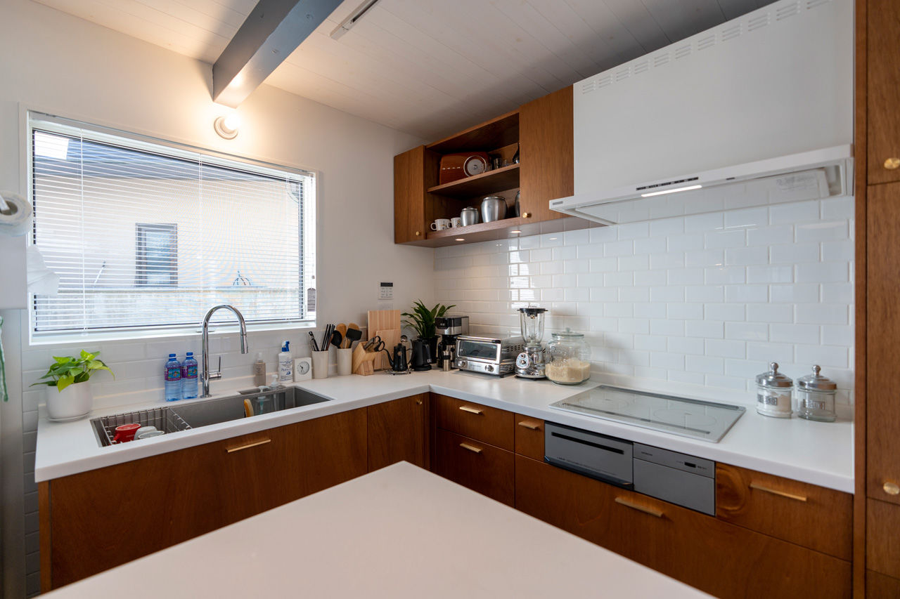 ナカミチホーム 【3000万円台/兵庫県/間取り図有/40坪台】L字キッチンで家事ラク仕様。アメリカンアイクラーホームの家の建築実例画像4