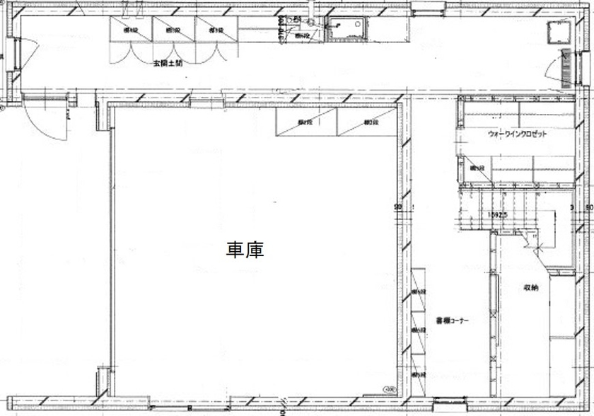 大元工務店 <千歳市/2階リビング/ビルドインガレージ>住宅街でも開放感を感じる、お気に入りの我が家の間取り図（3LDK）1階