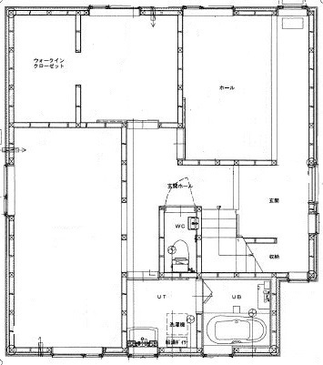大元工務店 <札幌市/無垢材/2階リビング/薪ストーブ>建ててるときも建てた後もずっと永く愛着が持てる家の間取り図（2LDK）2階