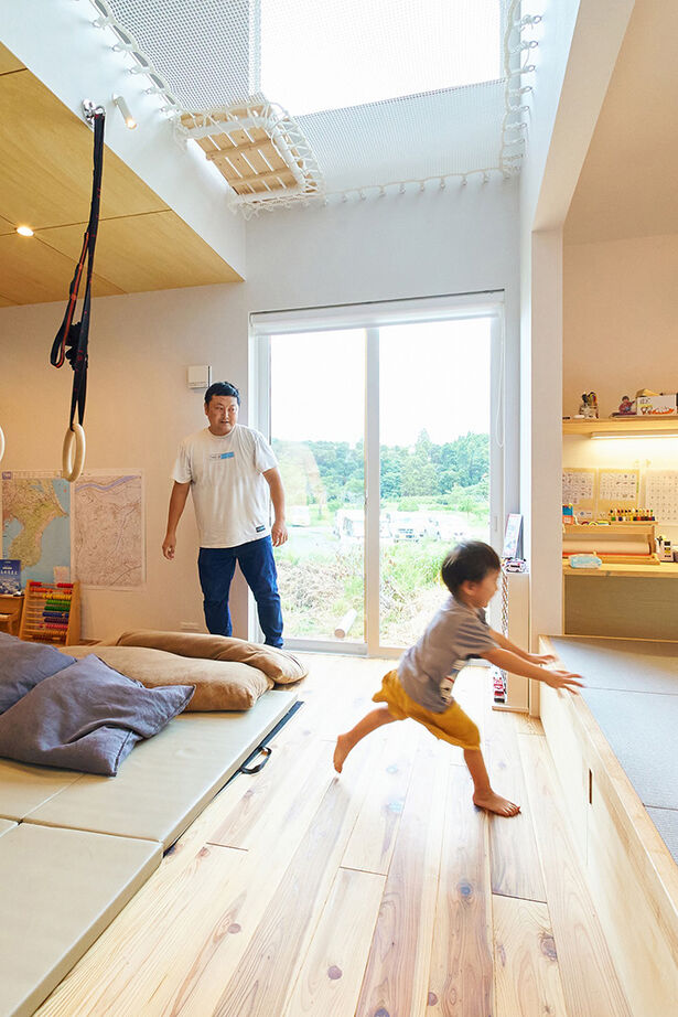 スタジオCoCo-Li 一級建築士事務所 【3000万円台/31坪/子育て】アスレチックネットや吊り輪、うんていも。子ども目線のアイデアあふれる家の建築実例画像3