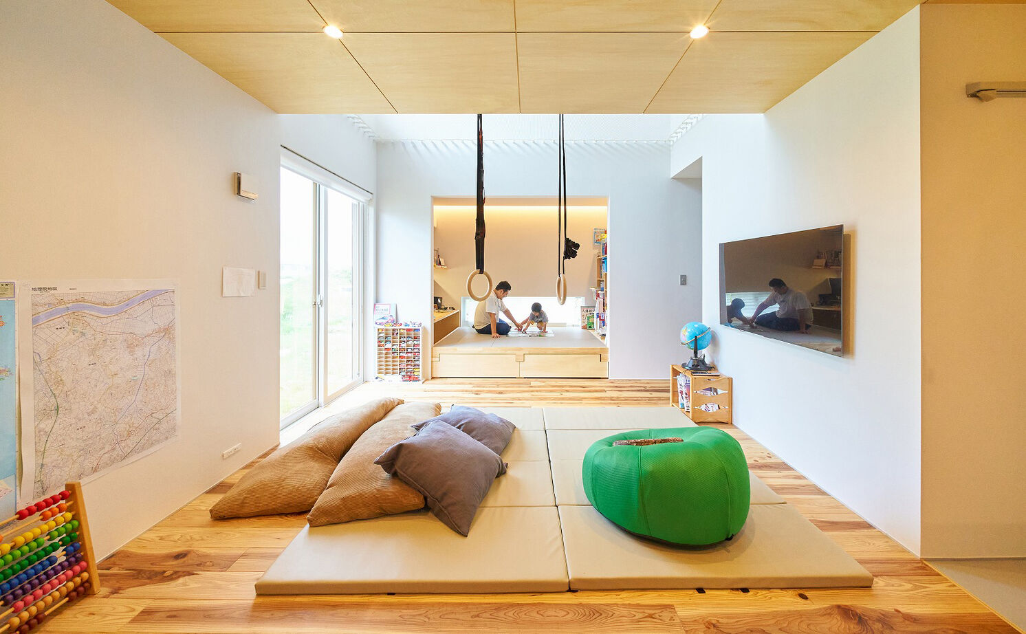 スタジオCoCo-Li 一級建築士事務所 【3000万円台/31坪/子育て】アスレチックネットや吊り輪、うんていも。子ども目線のアイデアあふれる家の建築実例画像6