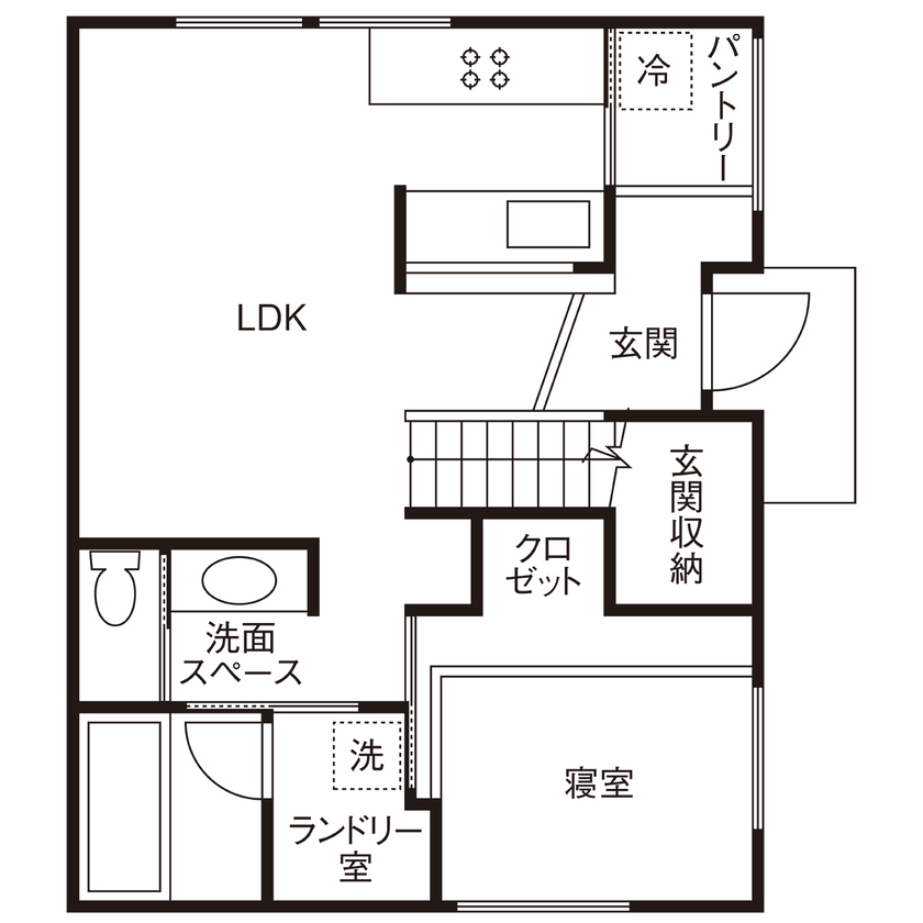 ATELIER YI:HAUS (アトリエイハウズ ） 【狭小地・パーケット・1階で完結】セカンドリビングのある家。メリハリをつけたプランで子育てを楽しむの間取り図（4LDK）1階