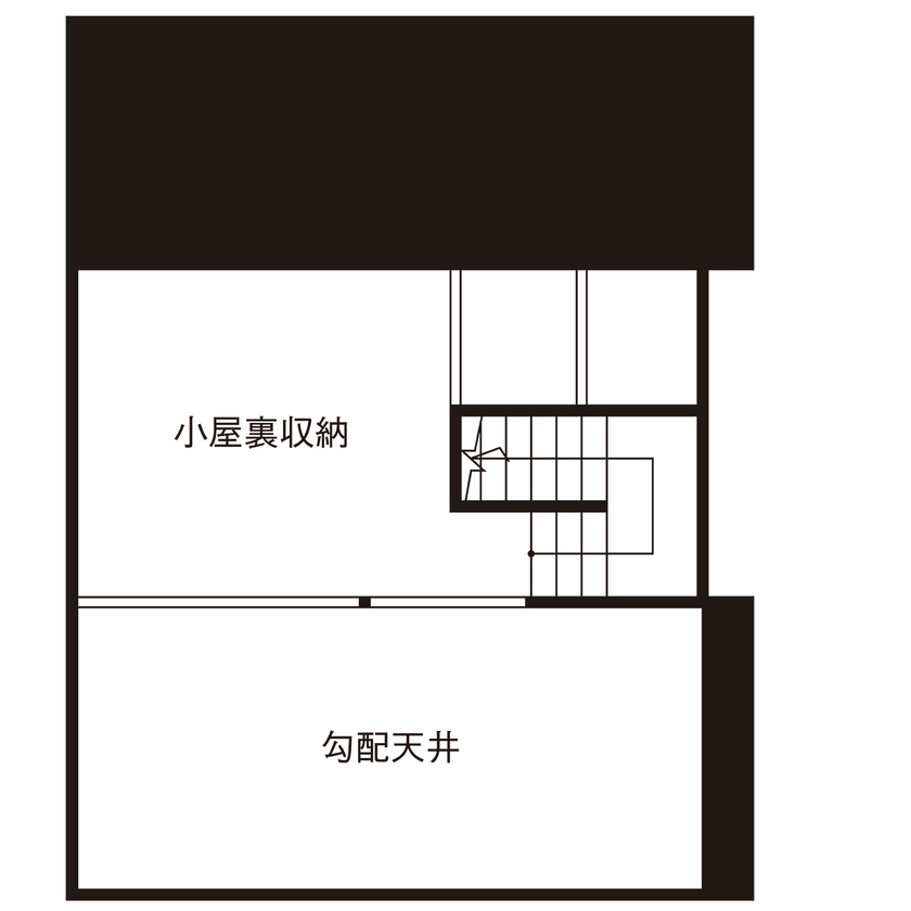 ATELIER YI:HAUS (アトリエイハウズ ） 【狭小地・パーケット・1階で完結】セカンドリビングのある家。メリハリをつけたプランで子育てを楽しむの間取り図（4LDK）ロフト